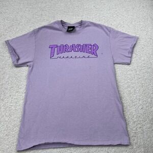 Thrasher Magazine T-Shirt‎ Womens Medium Purple Short Sleeve Graphic Skate Tee